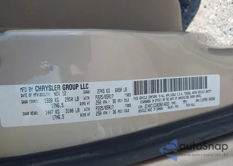 2013 Chrysler Town & Country Touring-L from USA, damaged, VIN 2C4RC1CG0DR614653